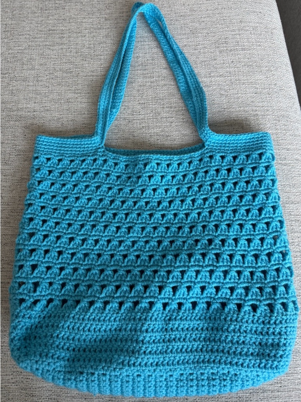 Hand-Crocheted Blue Tote Bag